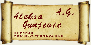 Aleksa Gunjević vizit kartica